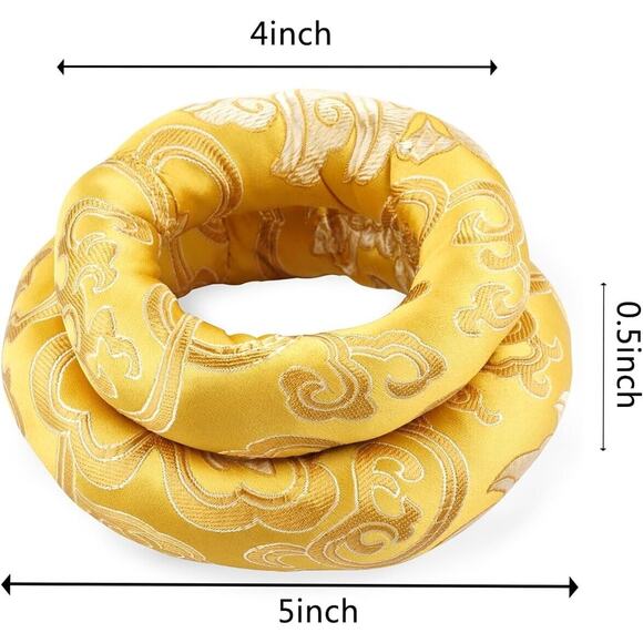 4  and 5 in inch‎ Silk Brocade Cushion Pillow for Tibetan Singing Bowl - Picture 2 of 5